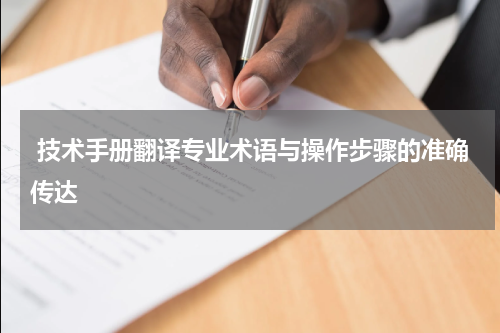 技术手册翻译专业术语与操作步骤的准确传达