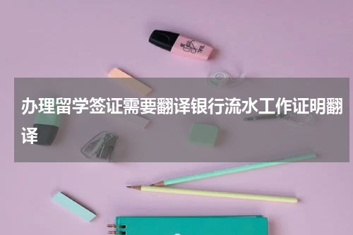 办理留学签证需要翻译银行流水工作证明翻译