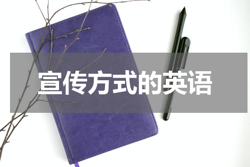 宣传方式的英语