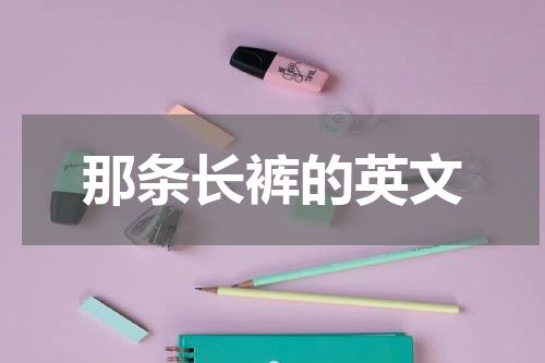 那条长裤的英文