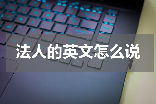 法人的英文怎么说