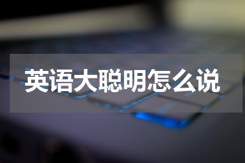 英语大聪明怎么说