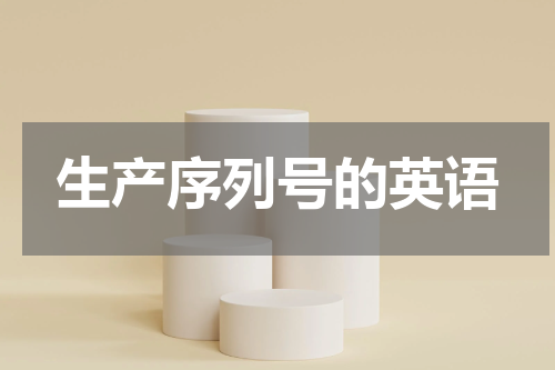 生产序列号的英语