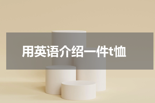 用英语介绍一件t恤