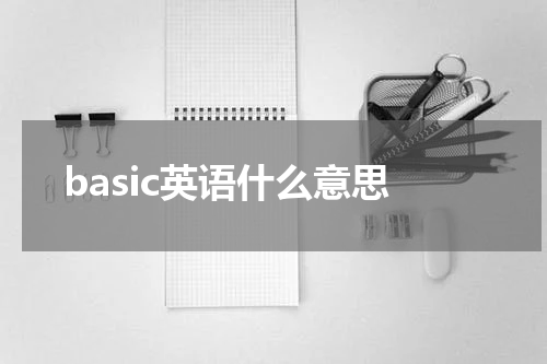 basic英语什么意思