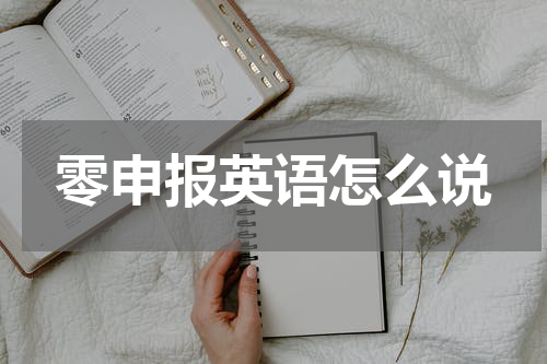 零申报英语怎么说